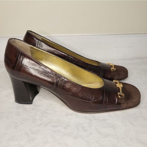 80s Escada Suede Leather Pumps - Picture 3 of 14